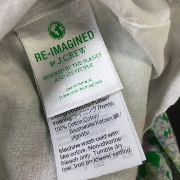 J. Crew Crewcuts Girls Green Multi Floral Ruffle Shoulder A-Line Dress Size 10 - Picture 7 of 12